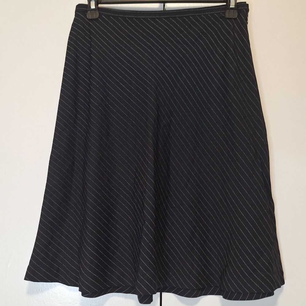 Dani Max Black Striped Shimmer Skirt Size 8